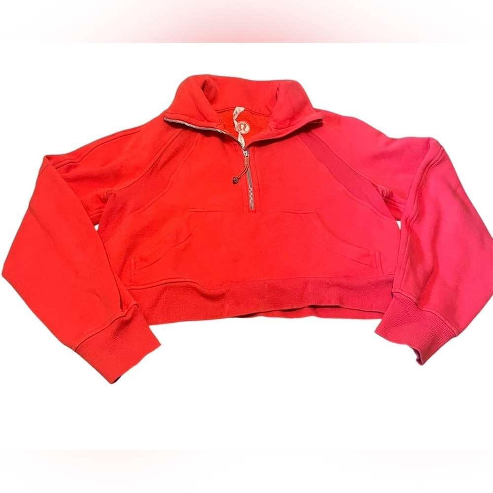 lululemon athletica Red Cropped Sweatshirt